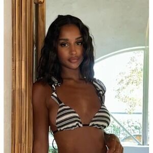 Fashion Nova Count on Me Crochet Top Black‎ Combo XS NWT